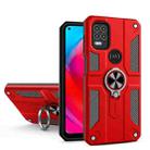 For Motorola Moto G Stylus 5G Carbon Fiber Pattern PC + TPU Protective Case with Ring Holder(Red) - 1