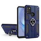 For Motorola Moto G50 Carbon Fiber Pattern PC + TPU Protective Case with Ring Holder(Sapphire Blue) - 1