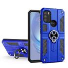 For Motorola Moto G50 Carbon Fiber Pattern PC + TPU Protective Case with Ring Holder(Dark Blue) - 1