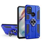 For Motorola Moto G60 Carbon Fiber Pattern PC + TPU Protective Case with Ring Holder(Dark Blue) - 1