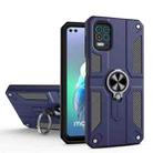 For Motorola Moto G100 / Edge S Carbon Fiber Pattern PC + TPU Protective Case with Ring Holder(Sapphire Blue) - 1