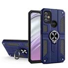 For Motorola Moto G10 / G20 / G30 Carbon Fiber Pattern PC + TPU Protective Case with Ring Holder(Sapphire Blue) - 1