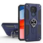 For Motorola Moto G Play (2021) Carbon Fiber Pattern PC + TPU Protective Case with Ring Holder(Sapphire Blue) - 1