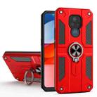 For Motorola Moto G Play (2021) Carbon Fiber Pattern PC + TPU Protective Case with Ring Holder(Red) - 1