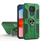 For Motorola Moto G Play (2021) Carbon Fiber Pattern PC + TPU Protective Case with Ring Holder(Dark Green) - 1