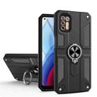 For Motorola Moto G Stylus (2021) Carbon Fiber Pattern PC + TPU Protective Case with Ring Holder(Black) - 1