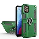 For Motorola Moto G Stylus (2021) Carbon Fiber Pattern PC + TPU Protective Case with Ring Holder(Dark Green) - 1