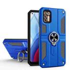 For Motorola Moto G Stylus (2021) Carbon Fiber Pattern PC + TPU Protective Case with Ring Holder(Dark Blue) - 1