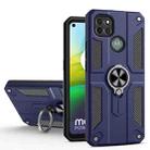 For Motorola Moto G9 Power Carbon Fiber Pattern PC + TPU Protective Case with Ring Holder(Sapphire Blue) - 1