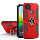 For Motorola Moto G9 Power Carbon Fiber Pattern PC + TPU Protective Case with Ring Holder(Red) - 1