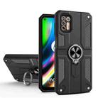 For Motorola Moto G9 Plus Carbon Fiber Pattern PC + TPU Protective Case with Ring Holder(Black) - 1