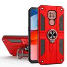 For Motorola Moto G9 Play Carbon Fiber Pattern PC + TPU Protective Case with Ring Holder(Red) - 1