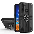 For Motorola Moto G8 Power Lite Carbon Fiber Pattern PC + TPU Protective Case with Ring Holder(Black) - 1