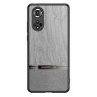 For Honor 50 Shang Rui Wood Grain Skin PU + TPU Shockproof Case(Grey) - 1