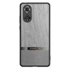 For Honor 50 Pro Shang Rui Wood Grain Skin PU + TPU Shockproof Case(Grey) - 1