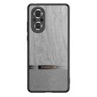 For Honor 50 SE Shang Rui Wood Grain Skin PU + TPU Shockproof Case(Grey) - 1