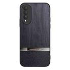 For Honor X20 SE Shang Rui Wood Grain Skin PU + TPU Shockproof Case(Black) - 1