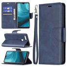 For OPPO A7 Retro Lambskin Texture Pure Color Horizontal Flip PU Leather Case with Holder & Card Slots & Wallet & Lanyard(Blue) - 1