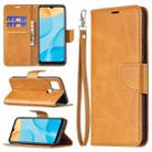 For OPPO A15 Retro Lambskin Texture Pure Color Horizontal Flip PU Leather Case with Holder & Card Slots & Wallet & Lanyard(Yellow) - 1