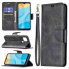 For OPPO A15 Retro Lambskin Texture Pure Color Horizontal Flip PU Leather Case with Holder & Card Slots & Wallet & Lanyard(Black) - 1