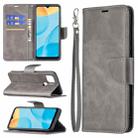 For OPPO A15 Retro Lambskin Texture Pure Color Horizontal Flip PU Leather Case with Holder & Card Slots & Wallet & Lanyard(Grey) - 1