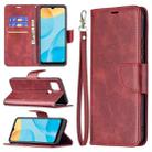For OPPO A15 Retro Lambskin Texture Pure Color Horizontal Flip PU Leather Case with Holder & Card Slots & Wallet & Lanyard(Red) - 1