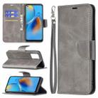 For OPPO A74 4G / F19 4G Retro Lambskin Texture Pure Color Horizontal Flip PU Leather Case with Holder & Card Slots & Wallet & Lanyard(Grey) - 1