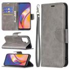 For OPPO A94 4G/Reno5 F/F19 Pro Retro Lambskin Texture Pure Color Horizontal Flip PU Leather Case with Holder & Card Slots & Wallet & Lanyard(Grey) - 1