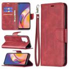 For OPPO A94 4G/Reno5 F/F19 Pro Retro Lambskin Texture Pure Color Horizontal Flip PU Leather Case with Holder & Card Slots & Wallet & Lanyard(Red) - 1