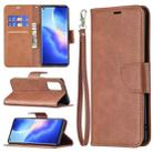 For OPPO Reno5 Pro 5G Retro Lambskin Texture Pure Color Horizontal Flip PU Leather Case with Holder & Card Slots & Wallet & Lanyard(Brown) - 1