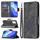 For OPPO Reno5 5G Retro Lambskin Texture Pure Color Horizontal Flip PU Leather Case with Holder & Card Slots & Wallet & Lanyard(Black) - 1