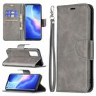 For OPPO Reno5 5G Retro Lambskin Texture Pure Color Horizontal Flip PU Leather Case with Holder & Card Slots & Wallet & Lanyard(Grey) - 1