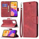 For OPPO Realme 8/Realme 8 Pro Retro Lambskin Texture Pure Color Horizontal Flip PU Leather Case with Holder & Card Slots & Wallet & Lanyard(Red) - 1