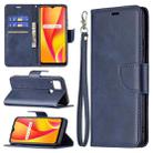 For OPPO Realme C15/C12/C25 Retro Lambskin Texture Pure Color Horizontal Flip PU Leather Case with Holder & Card Slots & Wallet & Lanyard(Blue) - 1