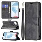 For OPPO Realme C21/C20 Retro Lambskin Texture Pure Color Horizontal Flip PU Leather Case with Holder & Card Slots & Wallet & Lanyard(Black) - 1