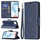 For OPPO Realme C21/C20 Retro Lambskin Texture Pure Color Horizontal Flip PU Leather Case with Holder & Card Slots & Wallet & Lanyard(Blue) - 1