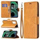 For OPPO Realme 8 5G/Realme V13 5G Retro Lambskin Texture Pure Color Horizontal Flip PU Leather Case with Holder & Card Slots & Wallet & Lanyard(Yellow) - 1