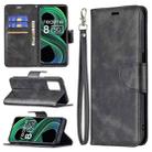 For OPPO Realme 8 5G/Realme V13 5G Retro Lambskin Texture Pure Color Horizontal Flip PU Leather Case with Holder & Card Slots & Wallet & Lanyard(Black) - 1