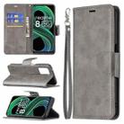 For OPPO Realme 8 5G/Realme V13 5G Retro Lambskin Texture Pure Color Horizontal Flip PU Leather Case with Holder & Card Slots & Wallet & Lanyard(Grey) - 1