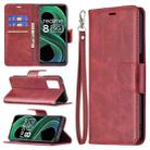 For OPPO Realme 8 5G/Realme V13 5G Retro Lambskin Texture Pure Color Horizontal Flip PU Leather Case with Holder & Card Slots & Wallet & Lanyard(Red) - 1