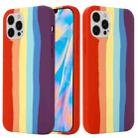 For iPhone 13 Rainbow Liquid Silicone Shockproof Full Coverage Protective Case(Red) - 1