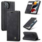 For iPhone 13 mini CaseMe-013 Multifunctional Retro Frosted Horizontal Flip Leather Case with Card Slot & Holder & Wallet (Black) - 1
