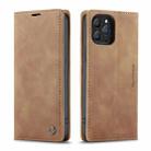 For iPhone 13 Pro CaseMe-013 Multifunctional Retro Frosted Horizontal Flip Leather Case with Card Slot & Holder & Wallet (Brown) - 2