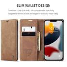 For iPhone 13 Pro CaseMe-013 Multifunctional Retro Frosted Horizontal Flip Leather Case with Card Slot & Holder & Wallet (Brown) - 3
