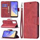 For vivo V21e 4G Retro Lambskin Texture Pure Color Horizontal Flip PU Leather Case with Holder & Card Slots & Wallet & Lanyard(Red) - 1