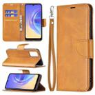 For vivo V21e 4G Retro Lambskin Texture Pure Color Horizontal Flip PU Leather Case with Holder & Card Slots & Wallet & Lanyard(Yellow) - 1