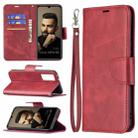 For vivo V21e 5G Retro Lambskin Texture Pure Color Horizontal Flip PU Leather Case with Holder & Card Slots & Wallet & Lanyard(Red) - 1