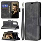 For vivo V21e 5G Retro Lambskin Texture Pure Color Horizontal Flip PU Leather Case with Holder & Card Slots & Wallet & Lanyard(Black) - 1
