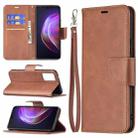 For vivo V21 Retro Lambskin Texture Pure Color Horizontal Flip PU Leather Case with Holder & Card Slots & Wallet & Lanyard(Brown) - 1