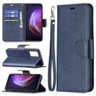 For vivo V21 Retro Lambskin Texture Pure Color Horizontal Flip PU Leather Case with Holder & Card Slots & Wallet & Lanyard(Blue) - 1